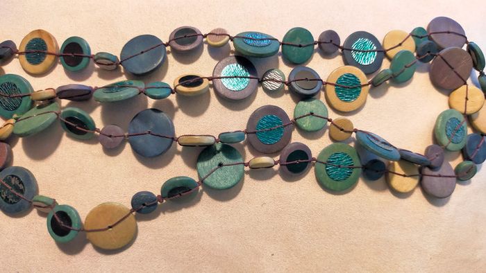 Collier long en pâte polymère – Style ethnique bohème – Collection Terres d’Ailleurs - photo numéro 8