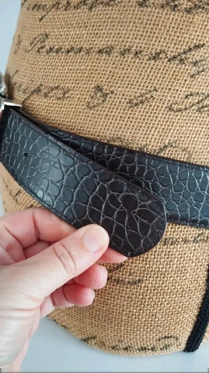 Ceinture marron style écaille 90 cm femme - photo numéro 7