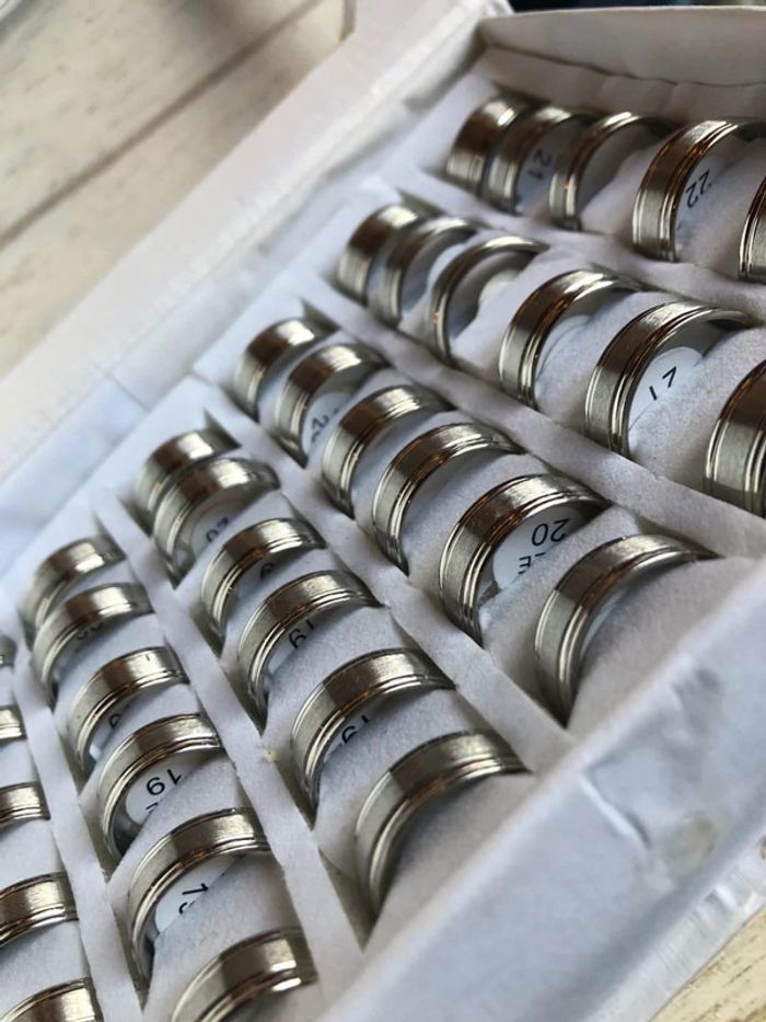 Lot de 36 bagues anneaux en acier inoxydable - photo numéro 3