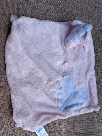 Doudou licorne tout doux rose et parme