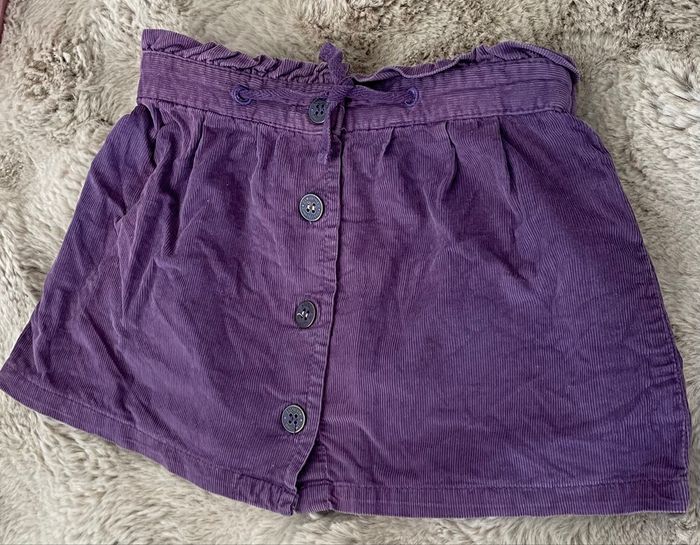 Jupe évasé Velours Maille Côtelé Couleur violet  Fille 3 ans Kid Kanai - photo numéro 4