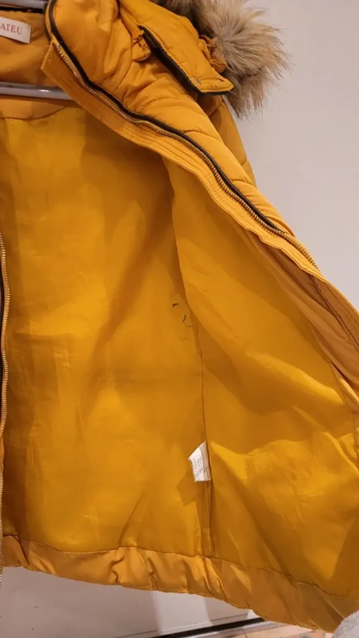 Blouson Doudoune moutarde capuche amovible - photo numéro 8