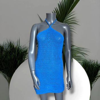 Robe - tricot- bleu - léger