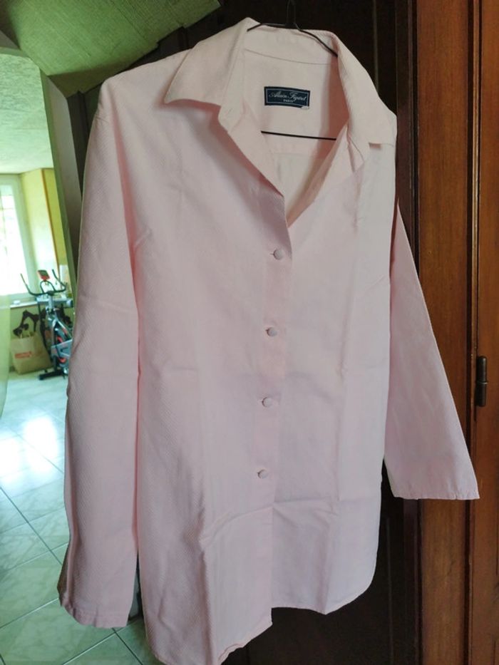 Chemise rose pâle rayures vintage XL/42 y2k - photo numéro 8