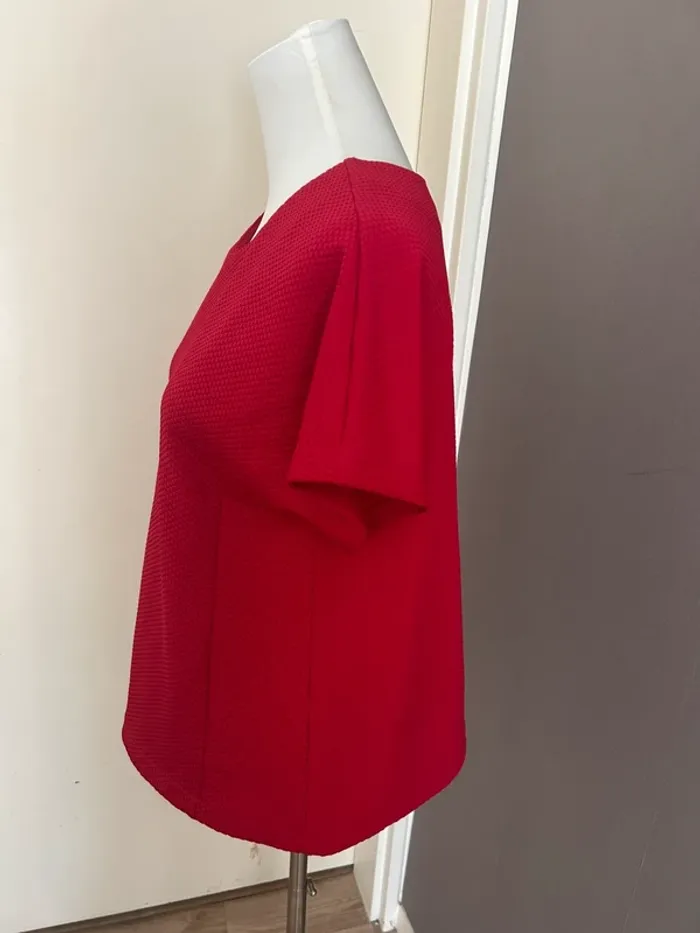 123 t-shirt, blouse, haut rouge vif taille 40 - photo numéro 3
