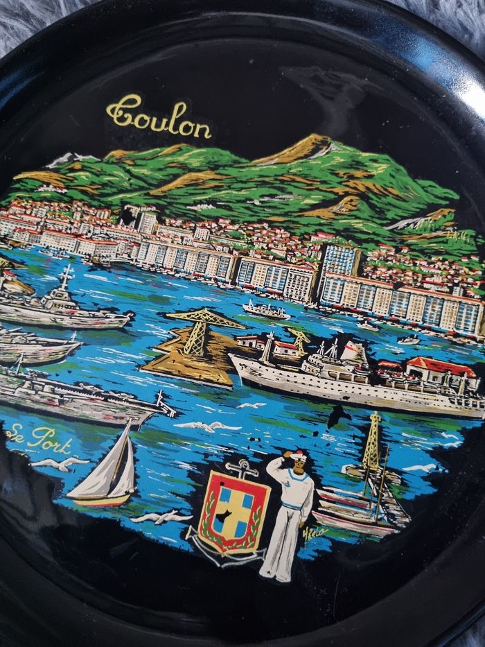 Assiette décorative Toulon vintage - photo numéro 2