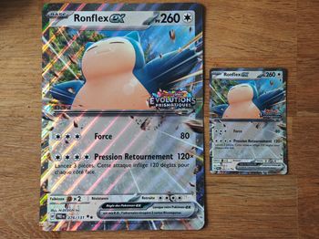 Lot de 2 cartes Pokémon Ultra rare Ex et Jumbo Ronflex stamp 76/131 Évolutions Prismatiques ev8.5