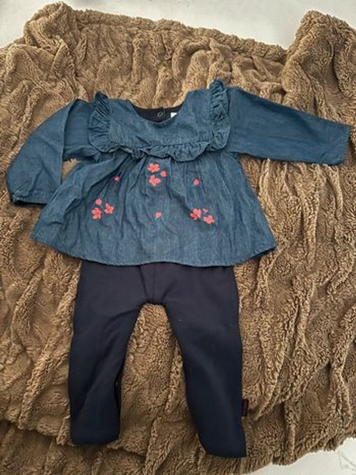 Combinaison pantalon p’tit bisou 9m jeans - photo numéro 2