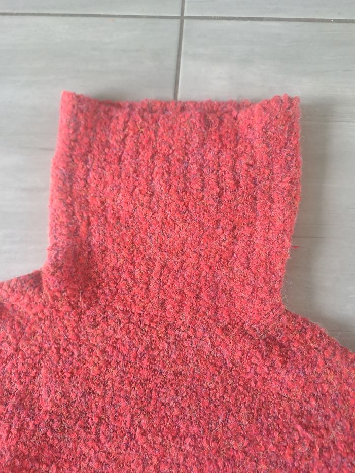 Pull d'hiver vintage Col roulé rouge - photo numéro 8