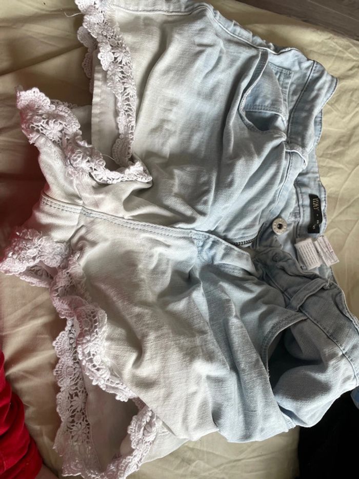 Short ikks jean et dentelle
