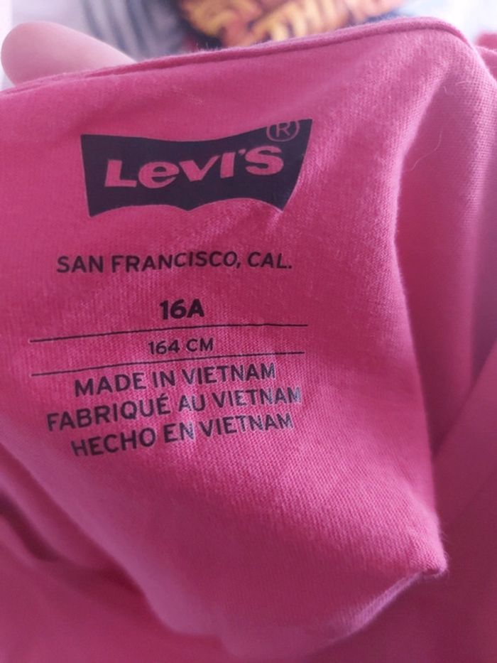 Tee-shirt rose et blanc pailleté Levi's - photo numéro 5