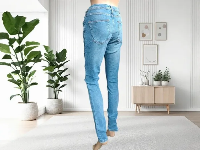 Jean River Island ,coupe skinny destroy ,taille haute ,stretch - photo numéro 5