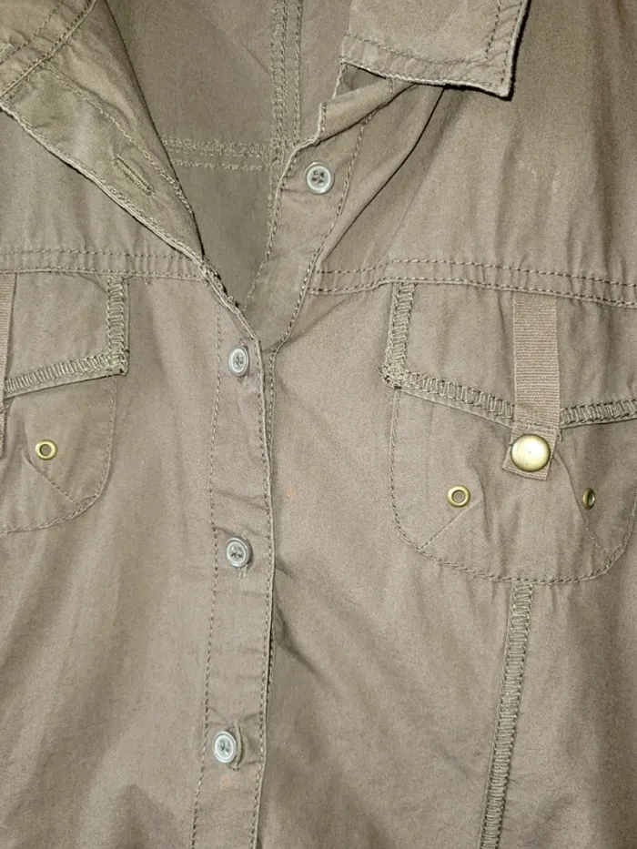 Chemise brune manche 3/4 - photo numéro 2