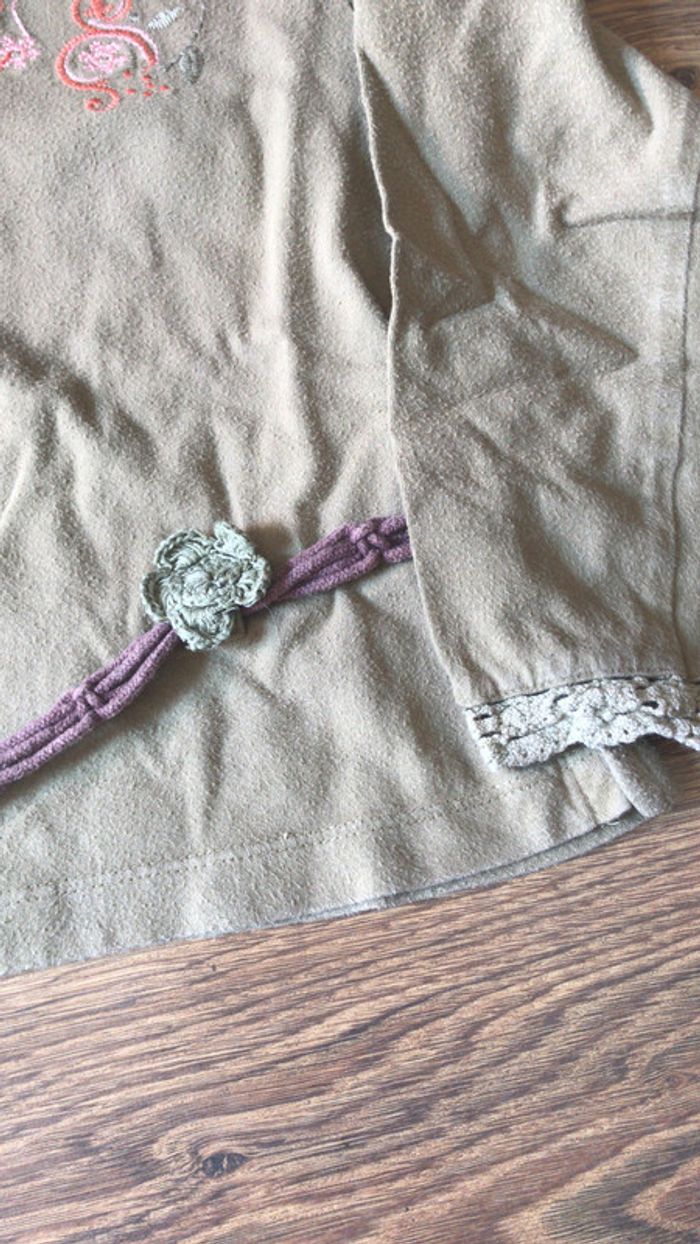 Tee-shirt kaki à broderies TCF 4 ans - photo numéro 3