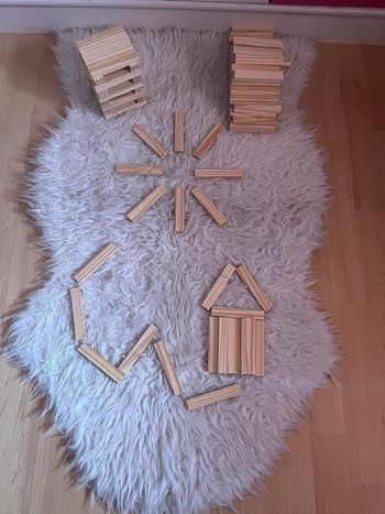 Lot 160 réglettes en bois jeux de construction libre TBE 🧱