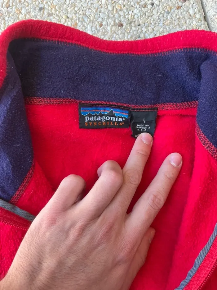 Veste polaire Patagonia Synchilla sans manche Full Zip logo brodé - Rouge - Taille L - photo numéro 6