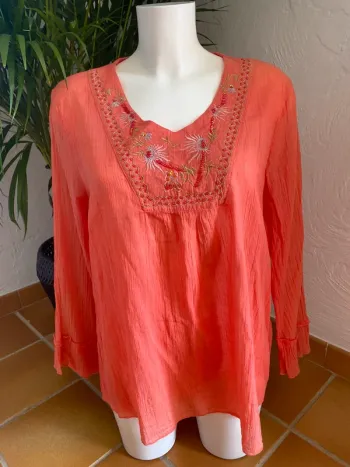 Chemisier couleur corail