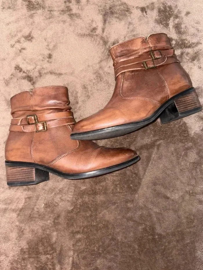 Bottines marrons femme Ateliers mégis taille 36 en très bon état
