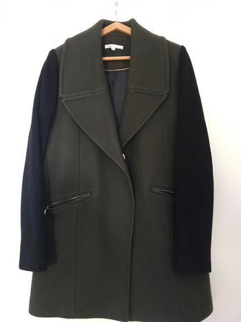 Manteau Les petites boyfit laine kaki S