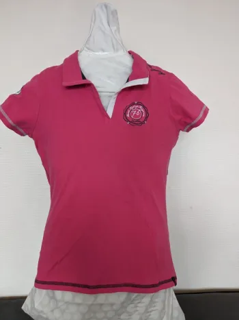 Polo Fouganza - Rose/noir/blanc