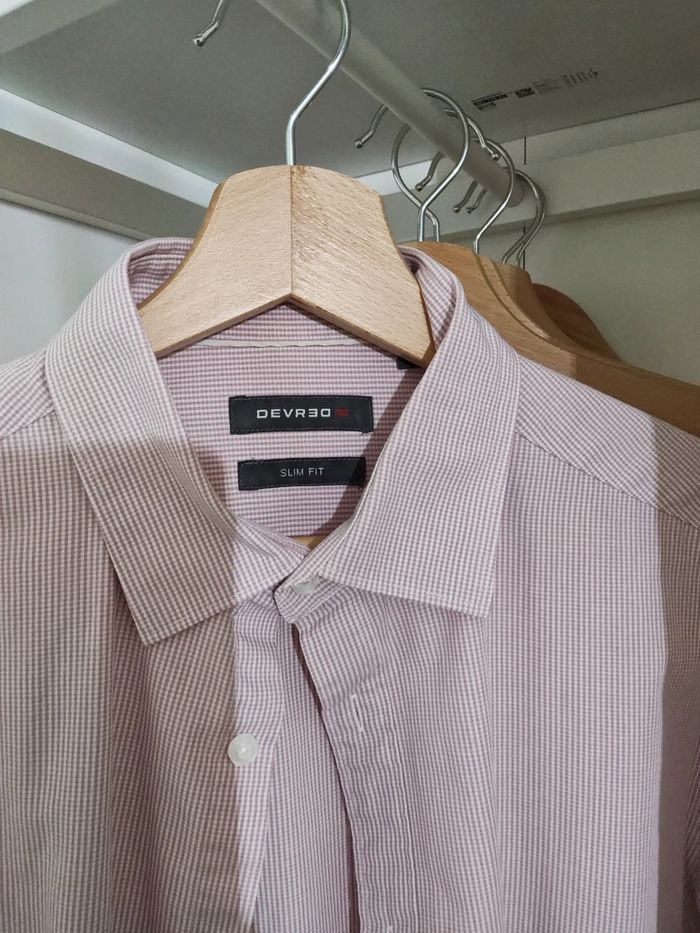 Chemise Devred taille M petit carreaux rose - photo numéro 2
