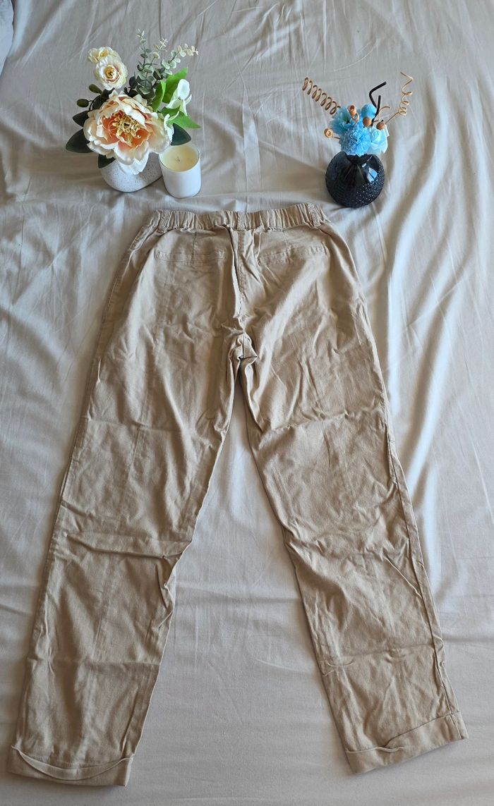 Bréal Pantalon Chino Coton Lin Beige Très bon état 38 - photo numéro 2