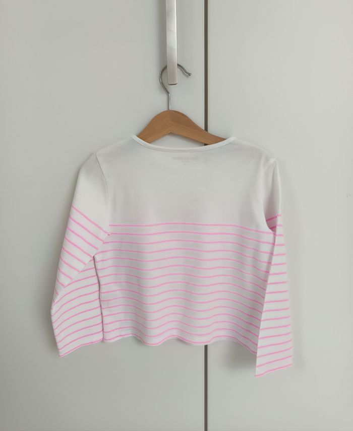 T-shirt In extenso 6 ans – motif chien “Love” rayé rose et blanc🐶 - photo numéro 4