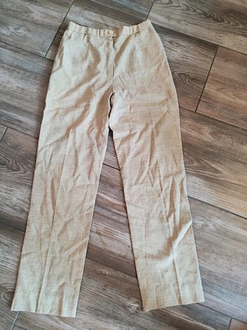 Pantalon beige (42% polyester, 22% lin, 22% viscose) Karting Taille 40