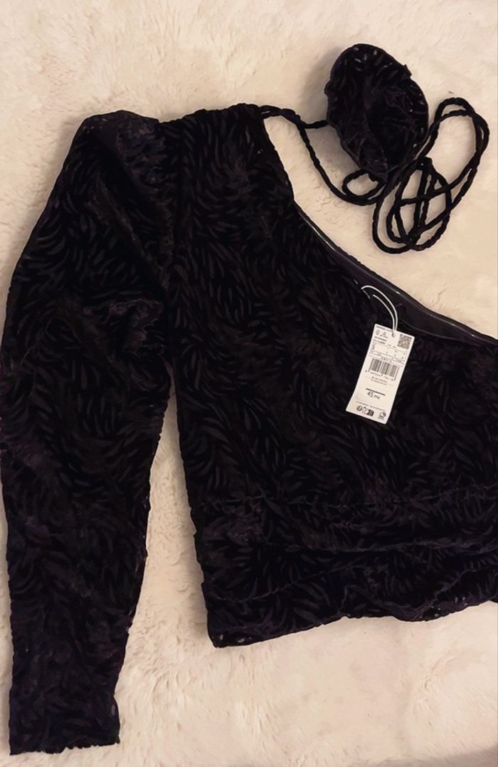 Blouse velours asymétrique - photo numéro 6