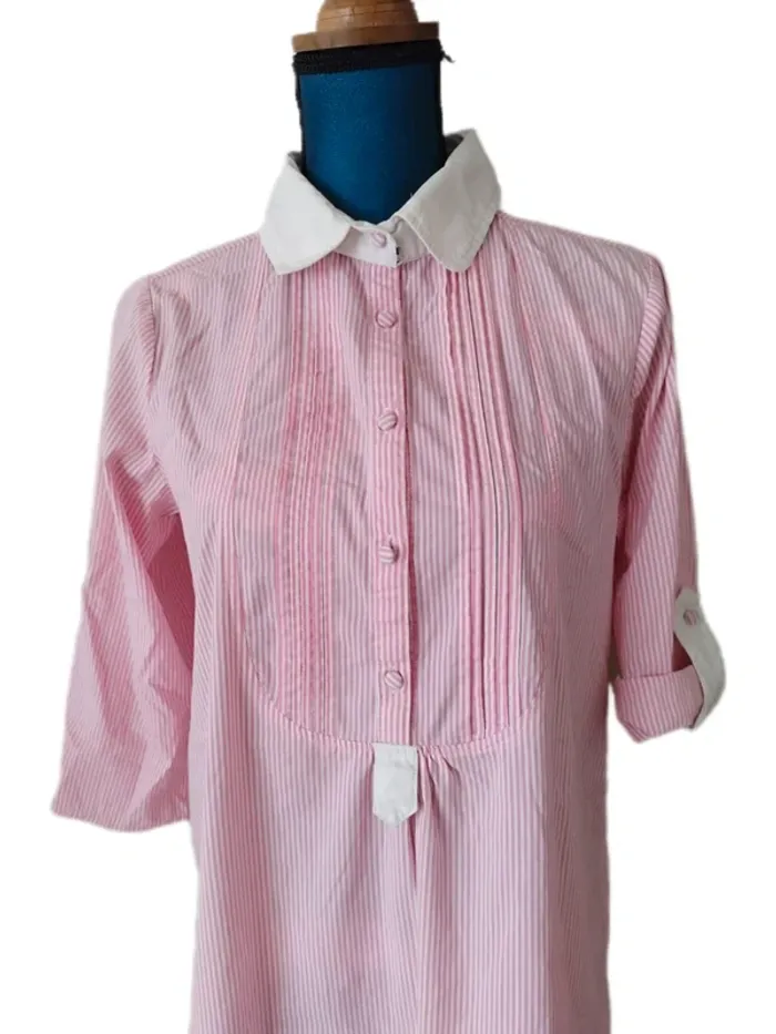 Robe chemise tunique rayée rose et blanche - Pink Crush - photo numéro 6