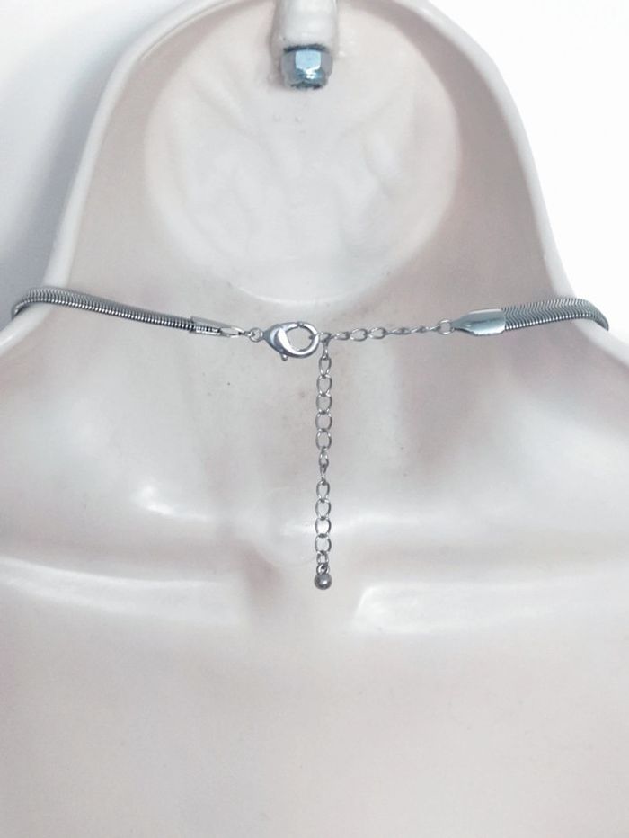 Collier nœud tissé chaîne serpentine fine argent - photo numéro 5