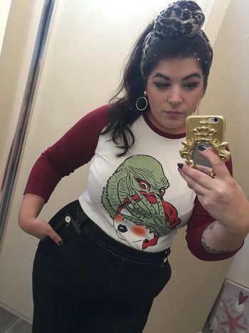 Tshirt retro baseball la creature du lagon