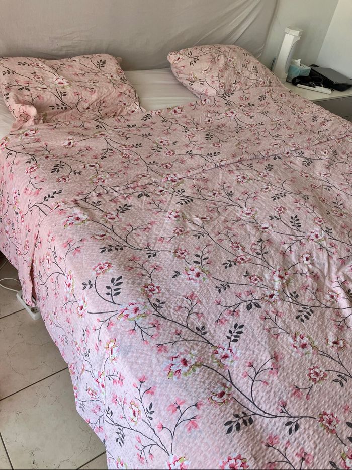 Parure de lit rose Fleurs de Cerisier en coton 🌸 - photo numéro 7