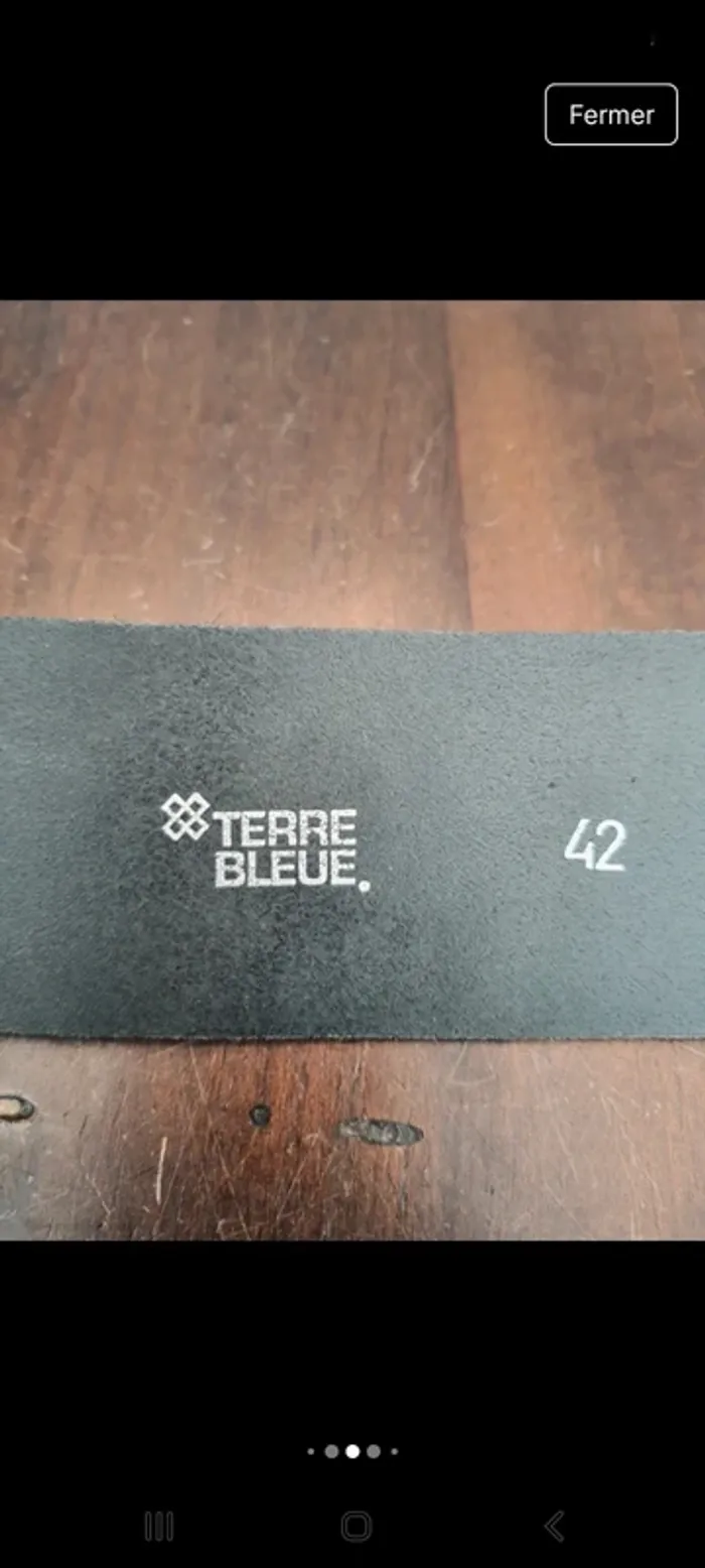 Ceinture Terre Bleue noir en cuir taille 42 80cm - photo numéro 8
