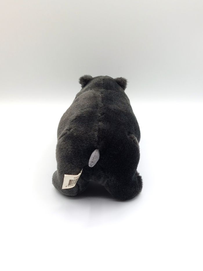 Peluche doudou hippopotame gris anthracite PIA Holland noir bouche rose 27 cm - photo numéro 3