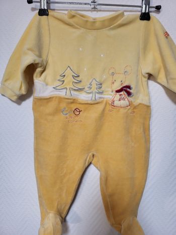 Pyjama velours jaune 6mois 