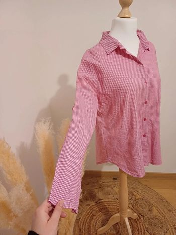 Chemise longue à imprimé Vichy taille M 38