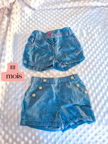 Lot 2 shorts en jean 12 mois