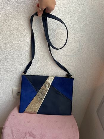 Pochette à bandoulière bleu et argent neuve