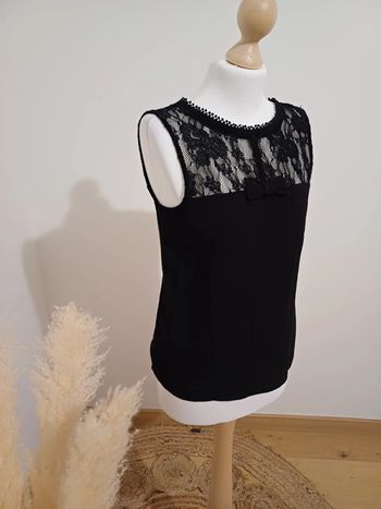 Blouse noire chic avec dentelle Naf Naf taille XS 34