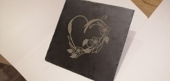 Deco Ardoise gravure coeur