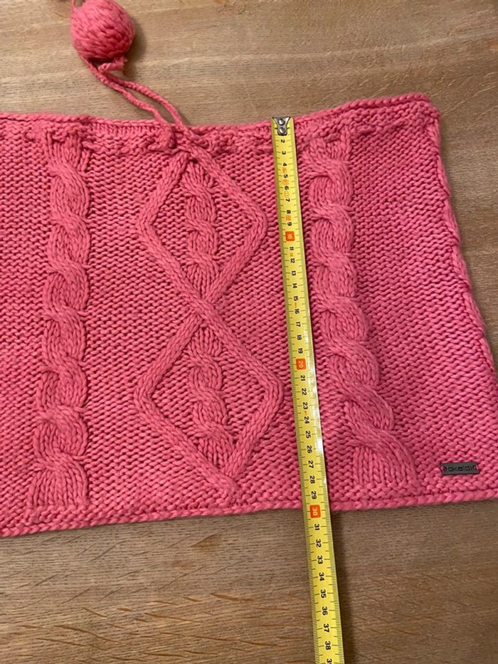 Ensemble 4/8 ans snood/cape et moufles à pompons fuschia Okaïdi - photo numéro 17