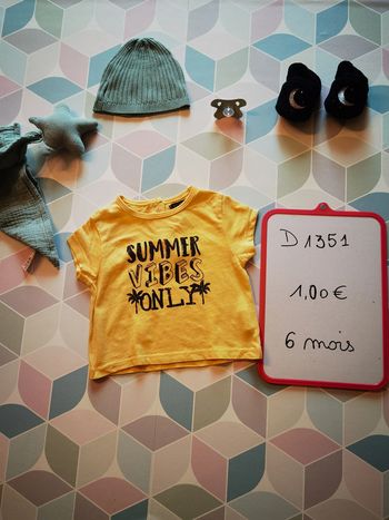 D1351 -tee-shirt garçon 6 mois