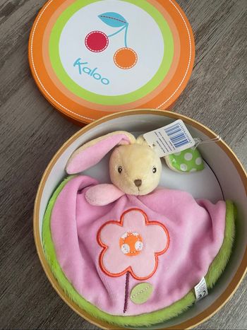 Doudou lapin kaloo rond rose Colors neuf etiquetté