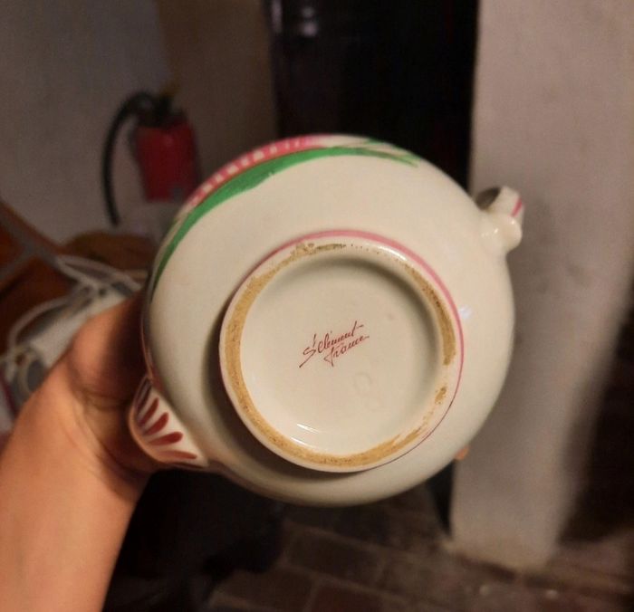 Théière ancienne en faïence française de Saint Clément Lunéville - photo numéro 5