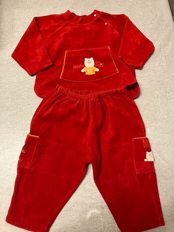 Pyjama polaire rouge Absorba – 18 mois
