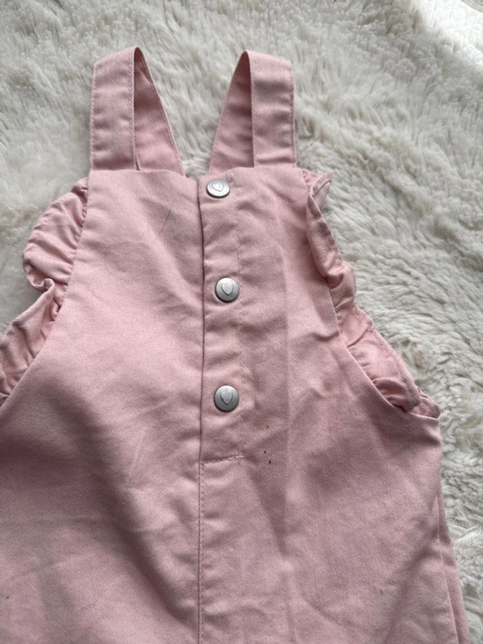 Salopette rose à froufrou et cœur tex 9 mois - photo numéro 2