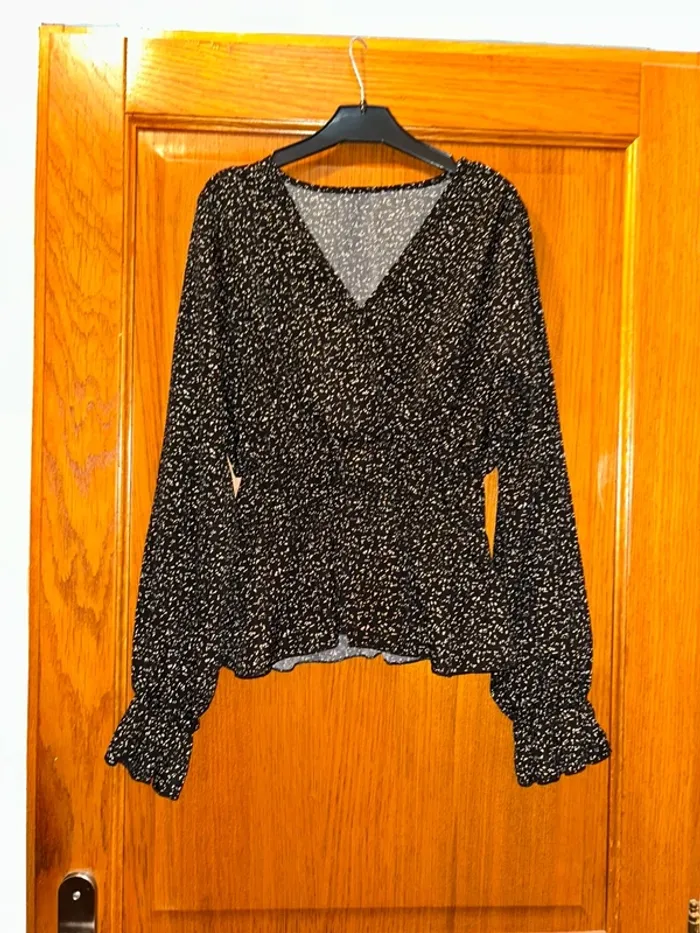 Blouse noir à motif