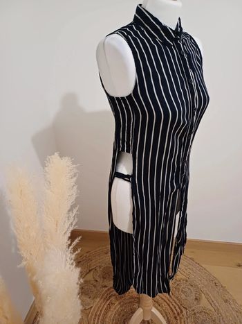 Chemise longue rayée asymétrique taille S 36