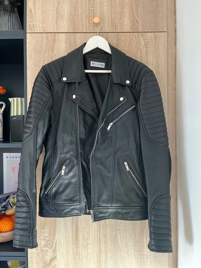 Perfecto cuir véritable Blue Welford